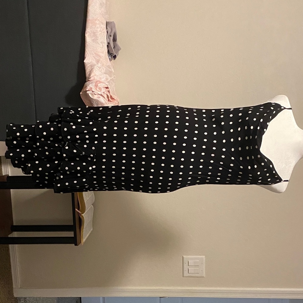 Betsey Johnson Black and White Asymmetrical Polka Dot Dress